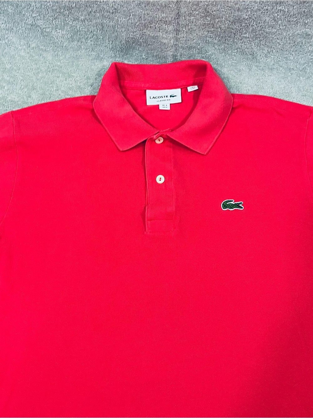 Lacoste Polo Shirt Mens Medium Size 4 Pink Classic Fit Pique Croc Logo Authentic